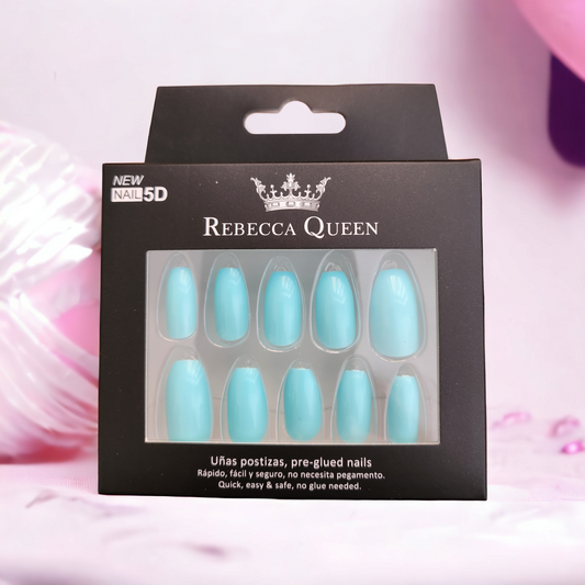 Faux ongles autocollants - Press-on Nails - bleu clair