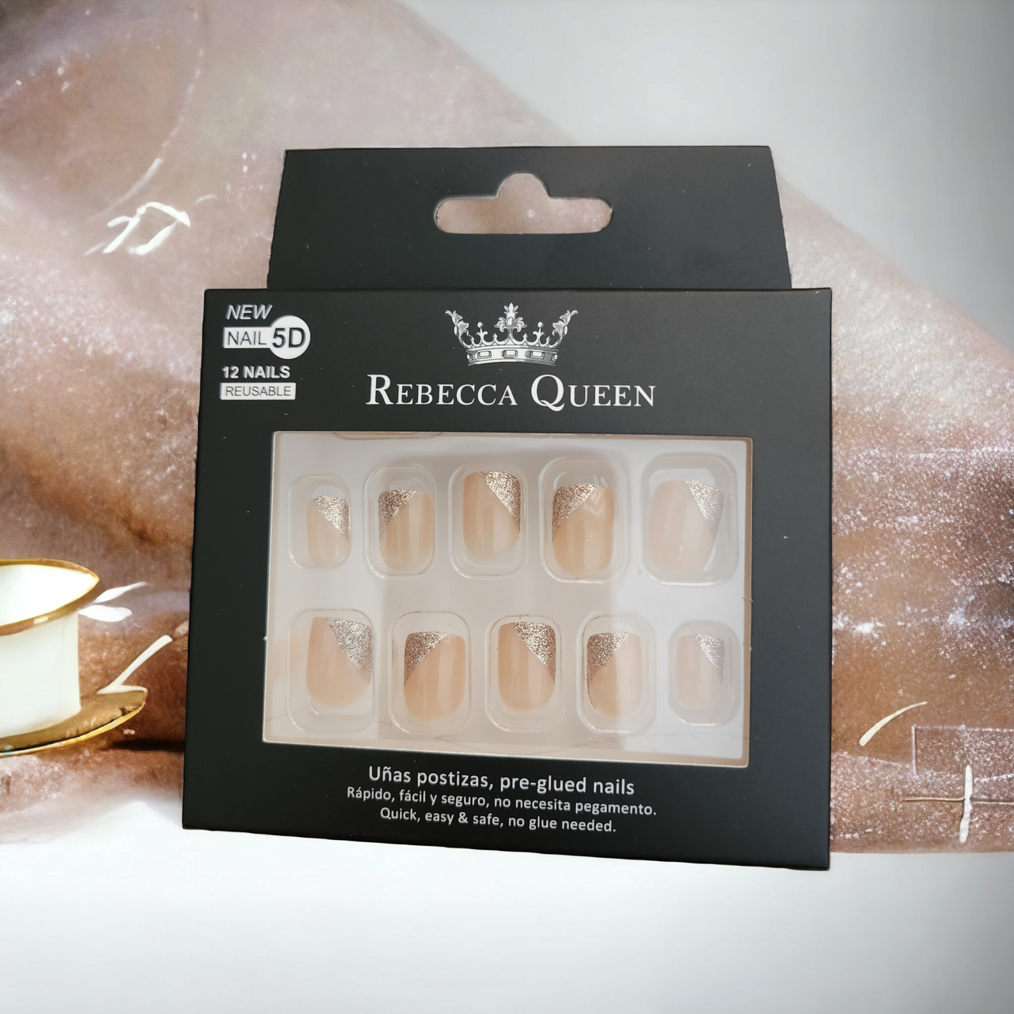 Faux ongles autocollants courts - Press-on Nails - nail art